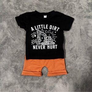 Baby Boys Construction Top and Shorts Set - Size 0-6 months - No Brand